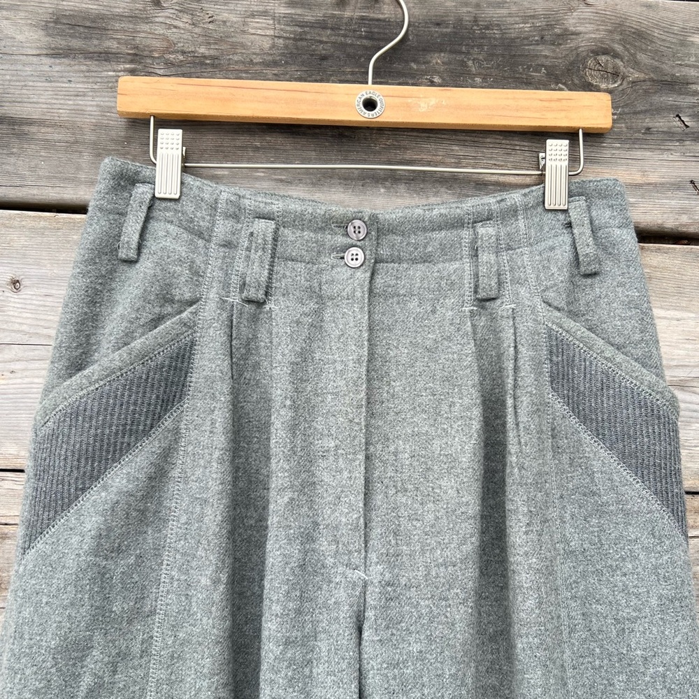 Together! Vintage Acrylic Wool Blend Gray Warm Weather Trousers Size 12 - Picture 3 of 5